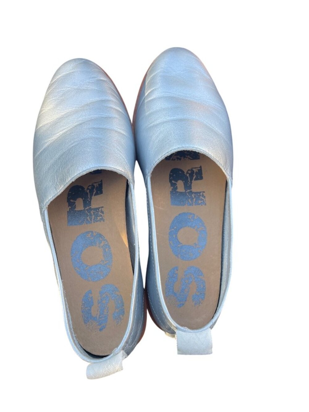 Sorel Ella Slip-On Womens Shoes Pure Silver Size 9.5 Comfortable Casual Leather - Picture 2 of 12